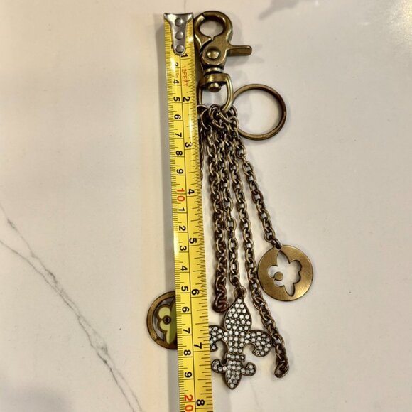 Vintage Kathy Van Zeeland FLEUR DE LIS Charm Keychain Fob signed Rare - Picture 11 of 11